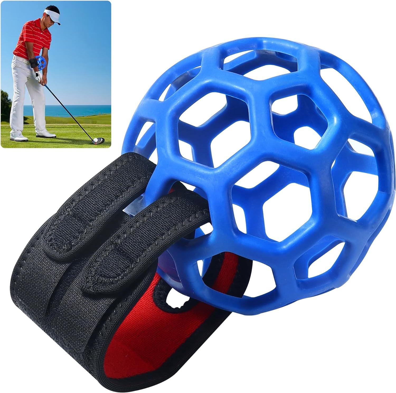 cakefly Golf Training Aids Golf Swing Trainer Aid Golf Smart Ball Golf Impact Ball Smart Assist Practice Ball Teaching Posture Correction Training Aids with Adjustable Wrist Strap, Golf Gifts for Men