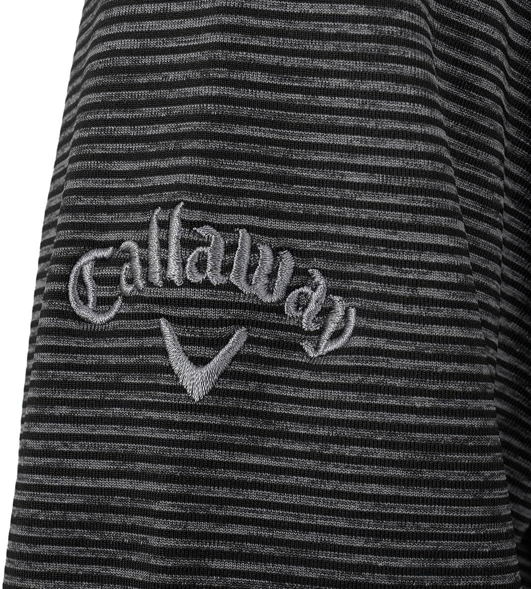 Callaway Golf Mens Heather Stripe Fleece Back Thermal Sweater