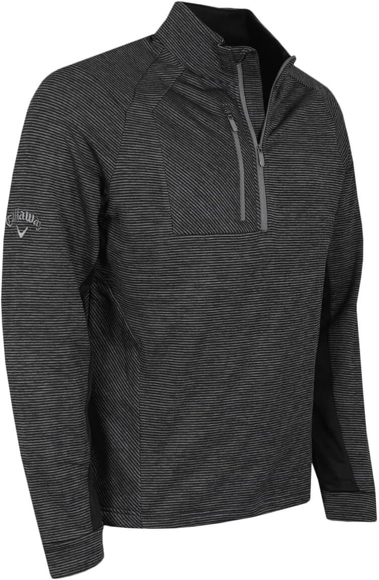 callaway golf mens heather stripe fleece back thermal sweater 2