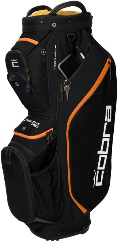 Cobra Golf 2022 Ultralight Pro Cart Bag (Black-Gold Fusion, One Size)