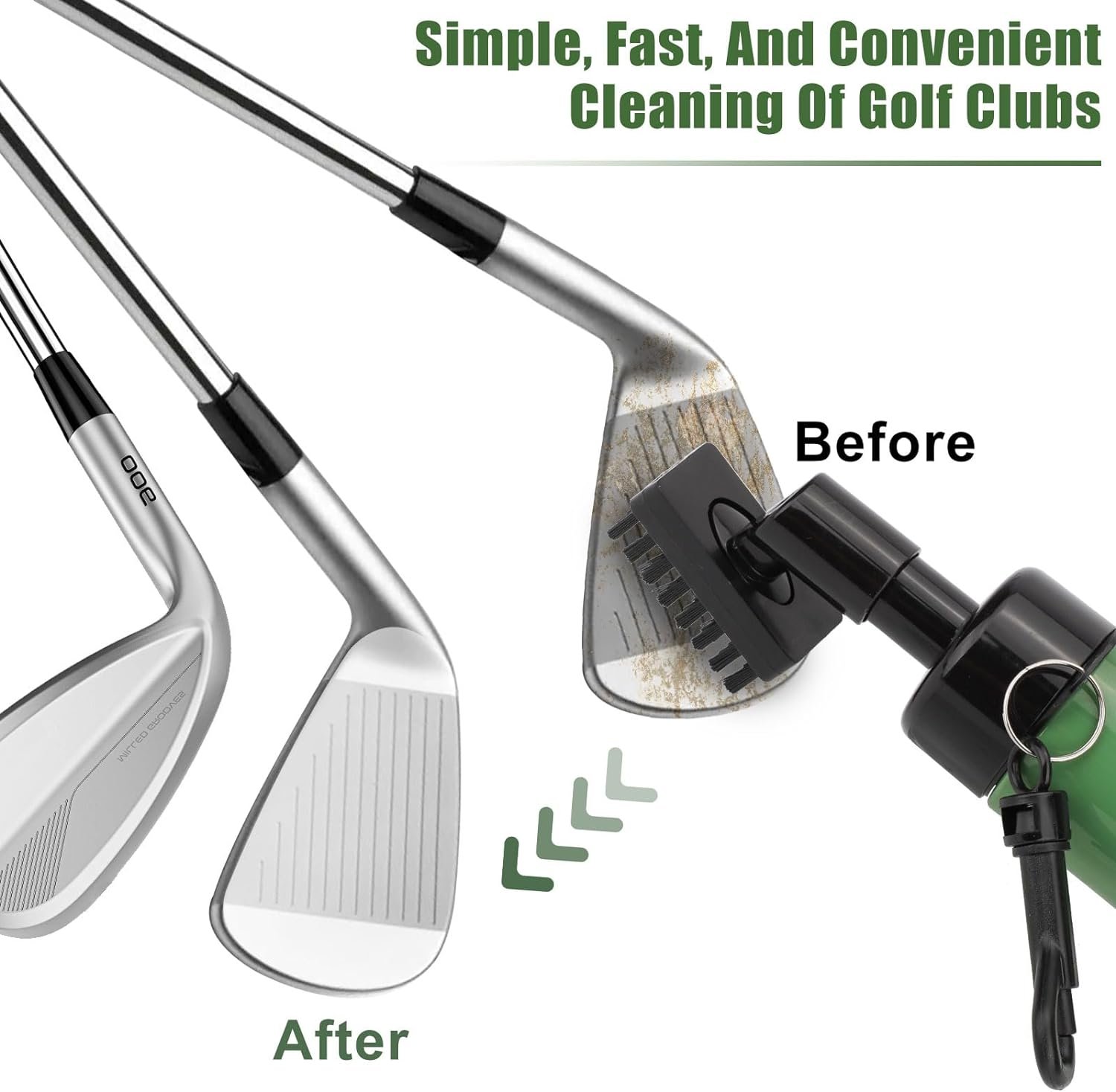 eeekit golf club cleaner brush golf club brush groove cleanergolf cleaning tool with built in water spray and hook for c 3