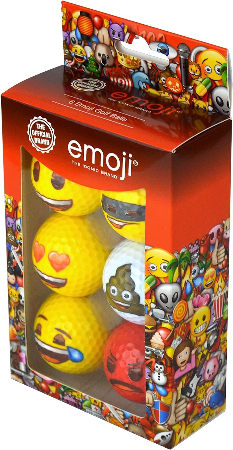 Emoji Official Novelty Fun Golf Balls Packs, Gift for Christmas, Multicoloured