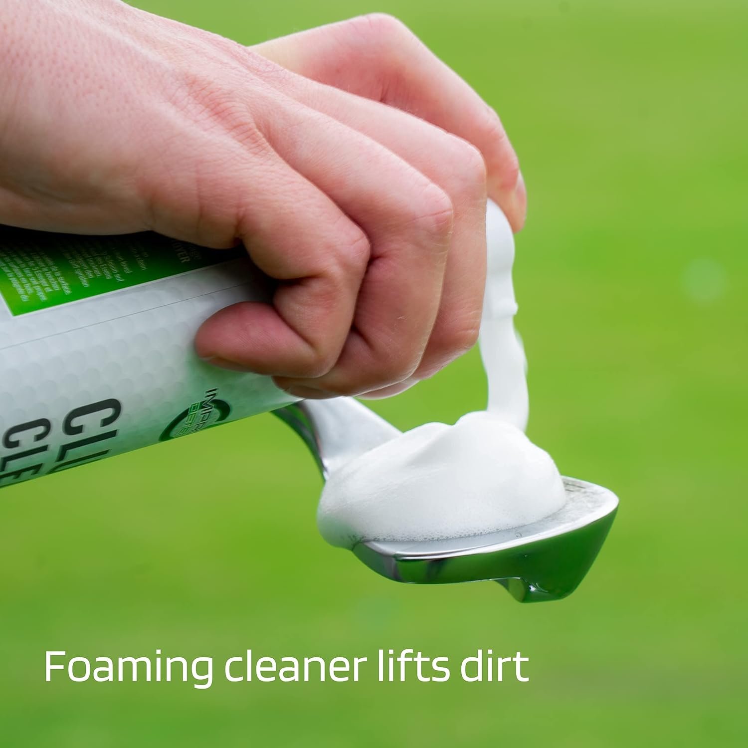 Impact Detect Club Clean | Golf Club Cleaner - Foaming Cleaner and Bristle Golf Brush Lid