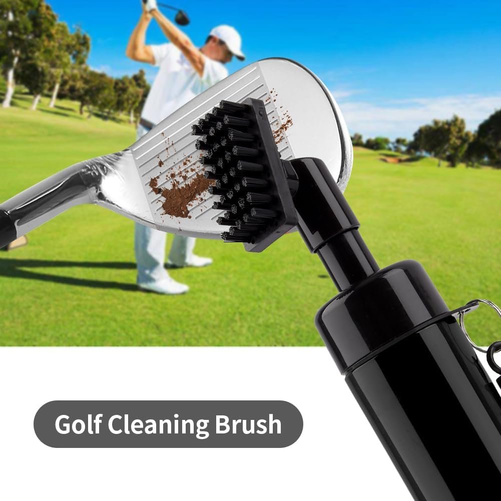 Lam-lord 2pcs/set Water Spray Portable Golf Club Cleaner Brush Set With 3 In 1,Golf Cleaning Tool,Spray Golf Cleaning Tool Accessories for Men Women Golfers(Black)