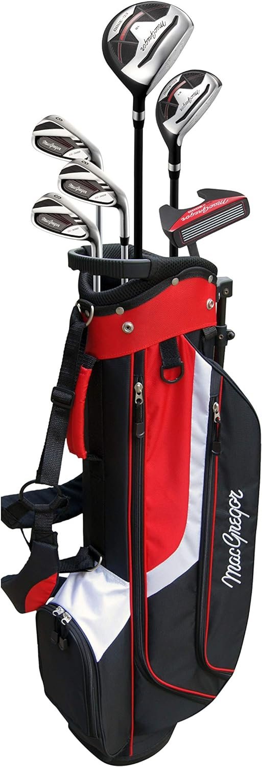 MacGregor Golf CG3000 Stainless Steel Irons Golf Club  Stand Bag Half Package Set, Mens Right Hand, Black/Red