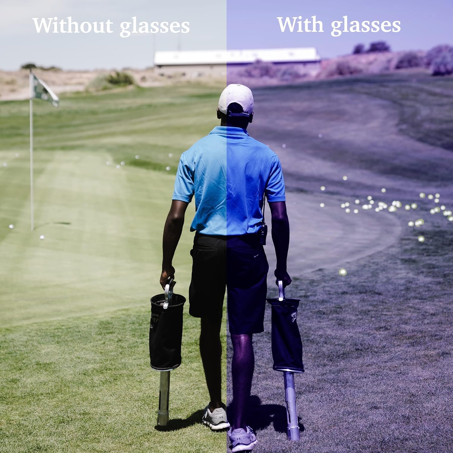 Original Golf Ball Finder Glasses, Blue Tinted Lens Illuminates White, Comes with Carry Pouch, Gift for Golfing Men  Women – ThumbsUp!