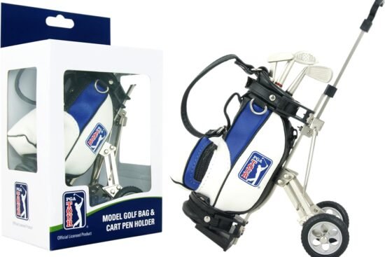 pga tour gadget desktop golf bag and pen gift set