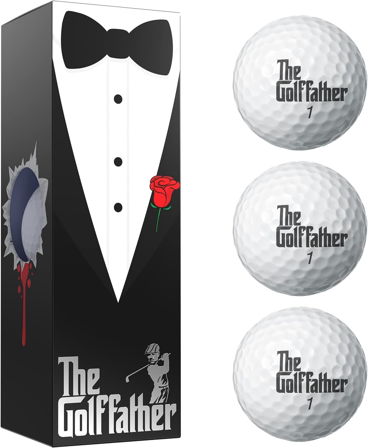 Shanker Golf Balls - The Golf Father Edition - Funny Joke Gift for Dad Golfers - Sleeve of 3 Tournament Golf Balls - Perfect Gag Gift for Fathers Day, Birthdays, Grandpa