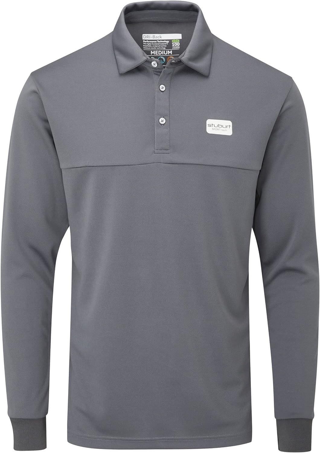 Stuburt Mens Sport Tech Long Sleeve Polo Golf Shirt