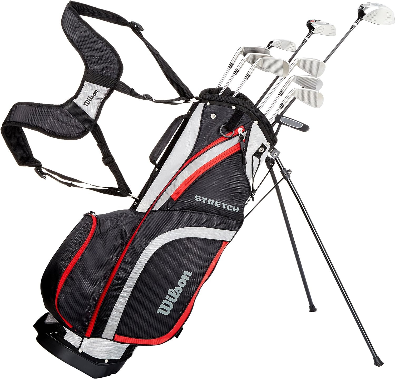 wilson mens stretch golf club 10 club set with stand bag 1