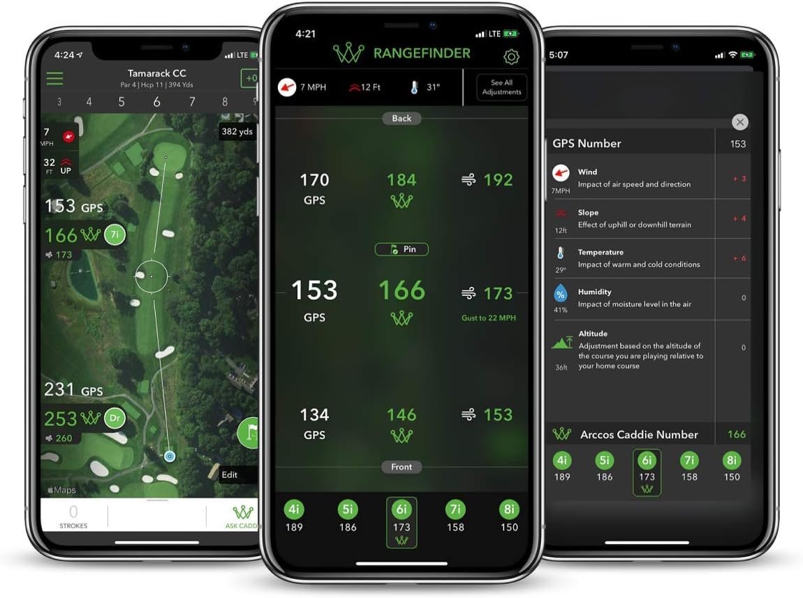 Arccos Caddie Smart Sensors featuring Golfs First-Ever A.I. Powered GPS Rangefinder (3rd Generation)