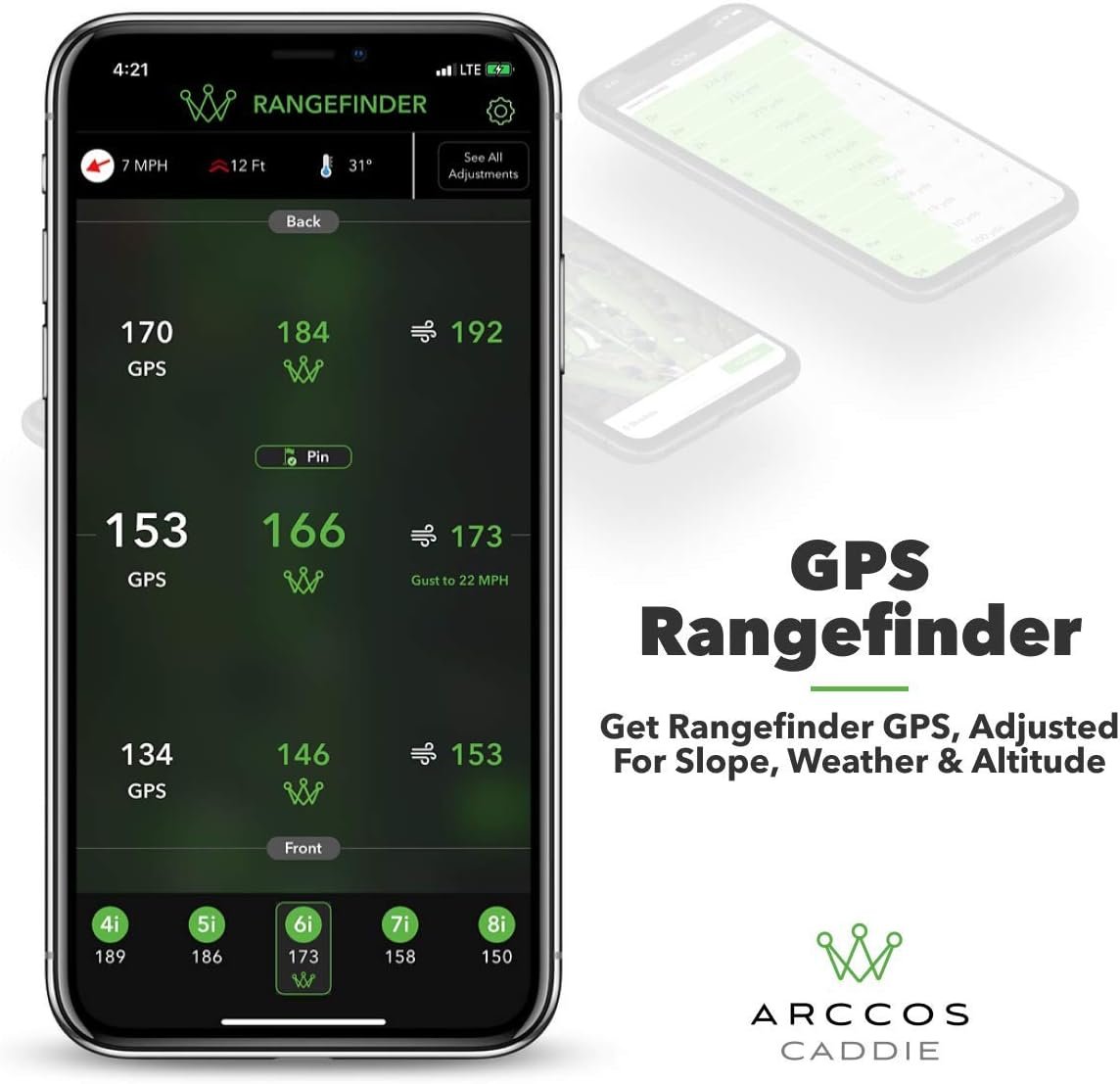 Arccos Caddie Smart Sensors featuring Golfs First-Ever A.I. Powered GPS Rangefinder (3rd Generation)