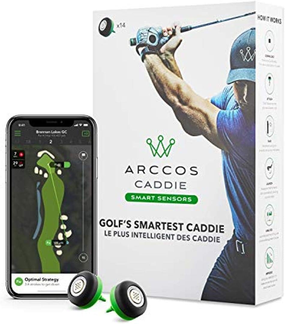 Arccos Caddie Smart Sensors featuring Golfs First-Ever A.I. Powered GPS Rangefinder (3rd Generation)