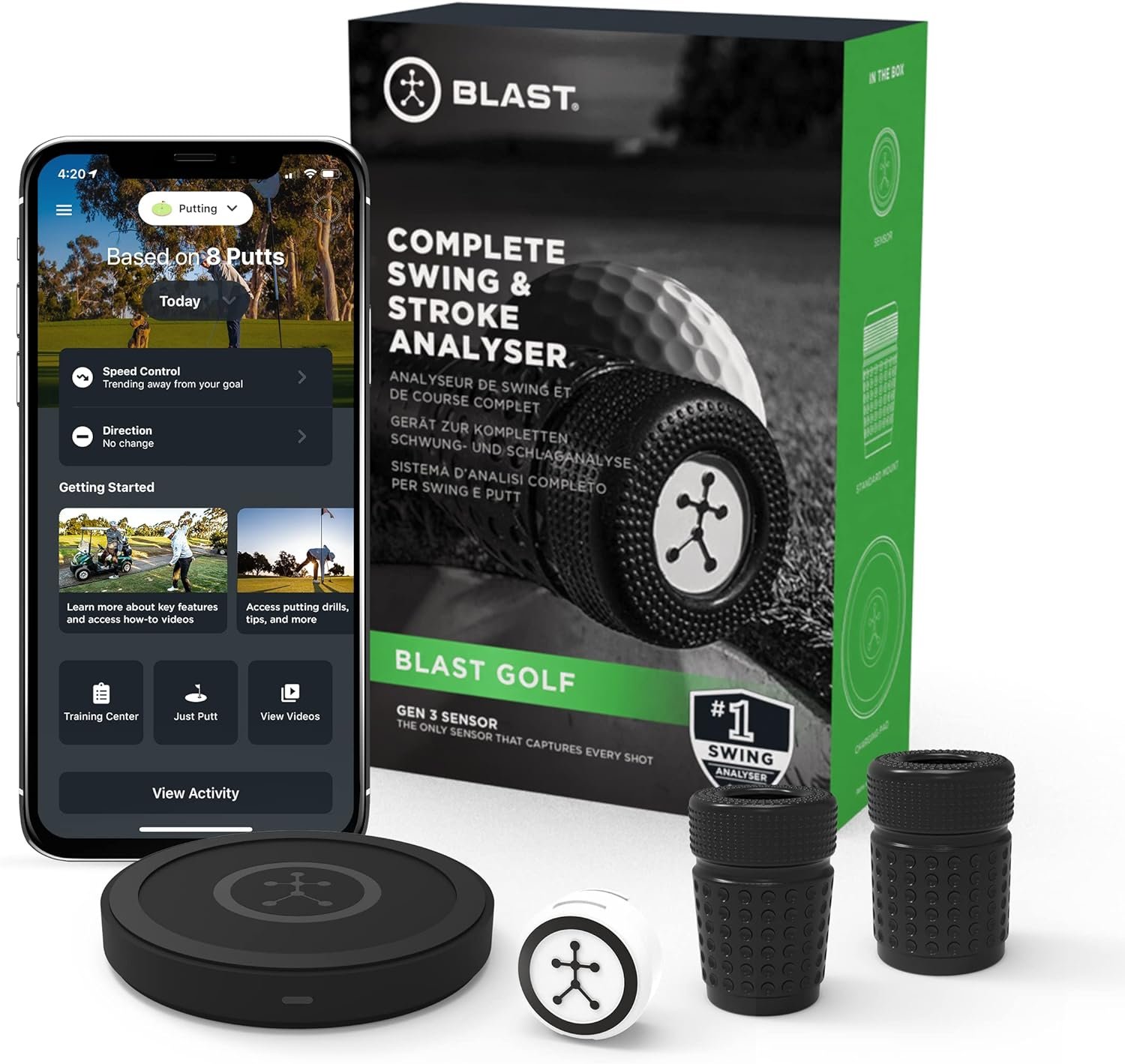 blast golf complete swing and stroke analyser gen 3 sensor