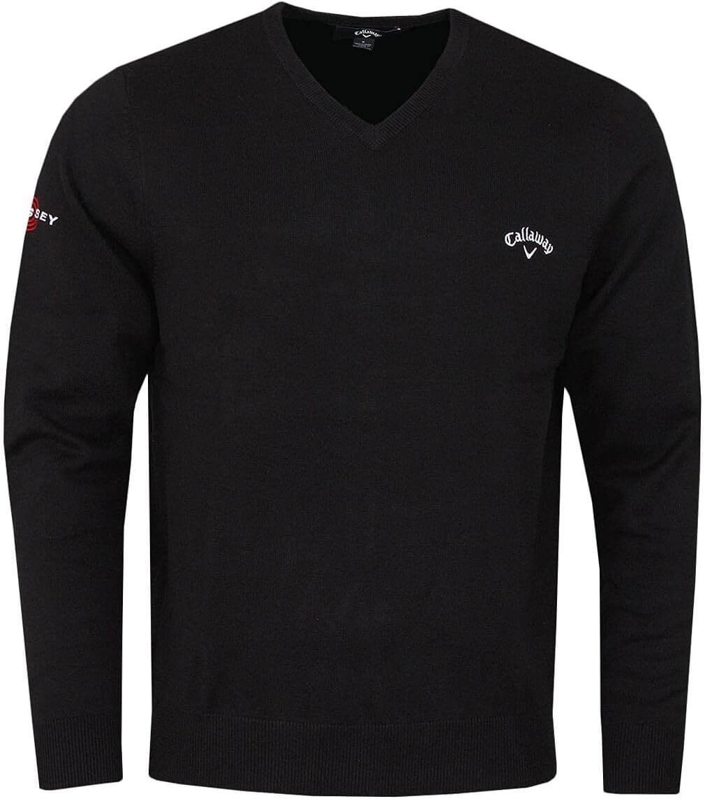 Callaway Golf Mens 2024 Odyssey Long Sleeve V-Neck 12 Gauge Embroidered Sweater