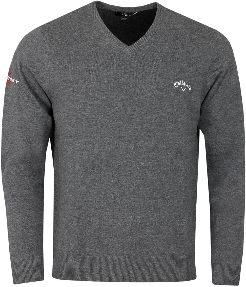 Callaway Golf Mens 2024 Odyssey Long Sleeve V-Neck 12 Gauge Embroidered Sweater