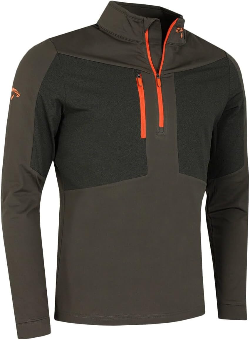 Callaway Golf Mens Aquapel Half Zip Mixed Media Water Repellent Sweater