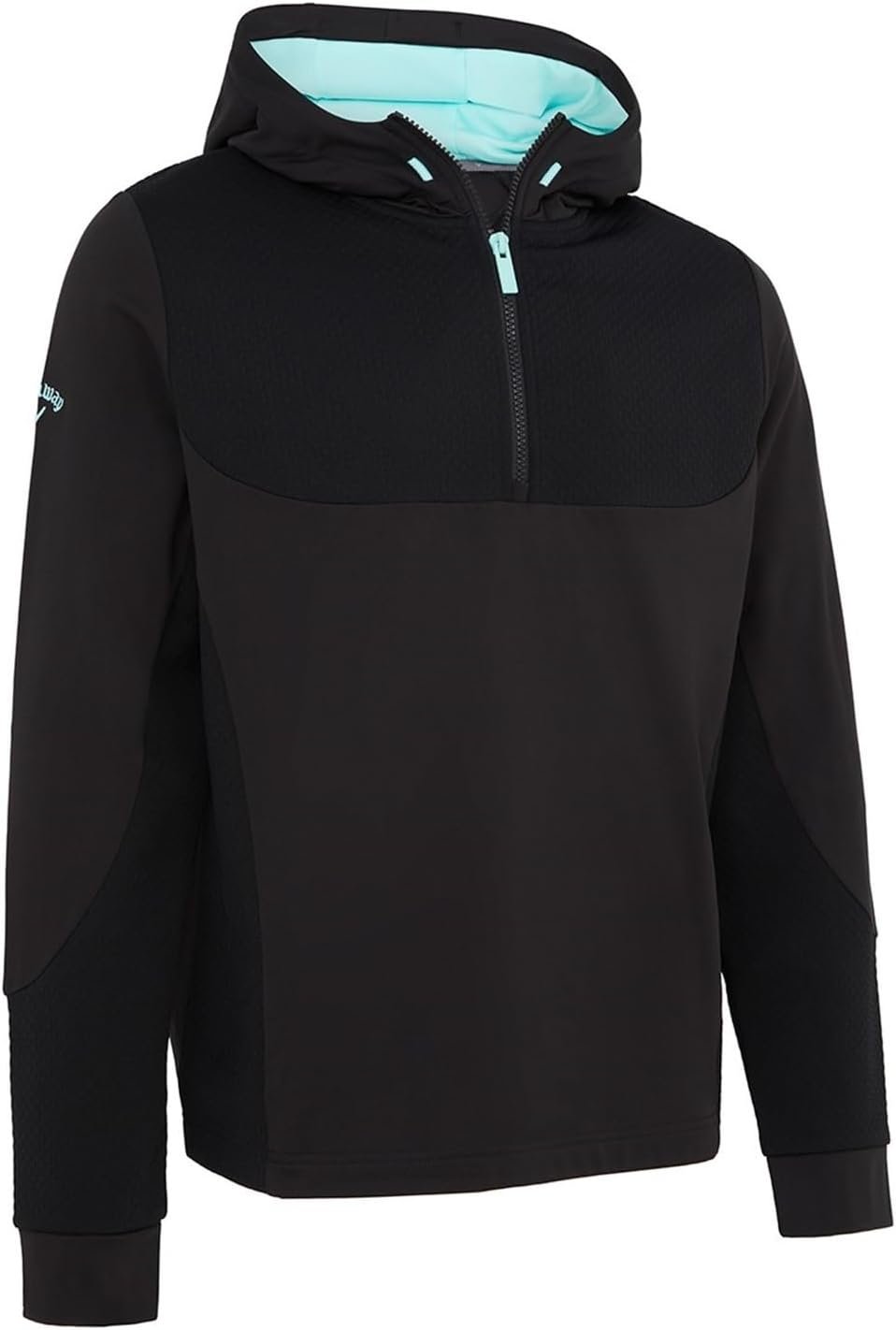 callaway golf mens quarter zip mixed media water repellent hoody