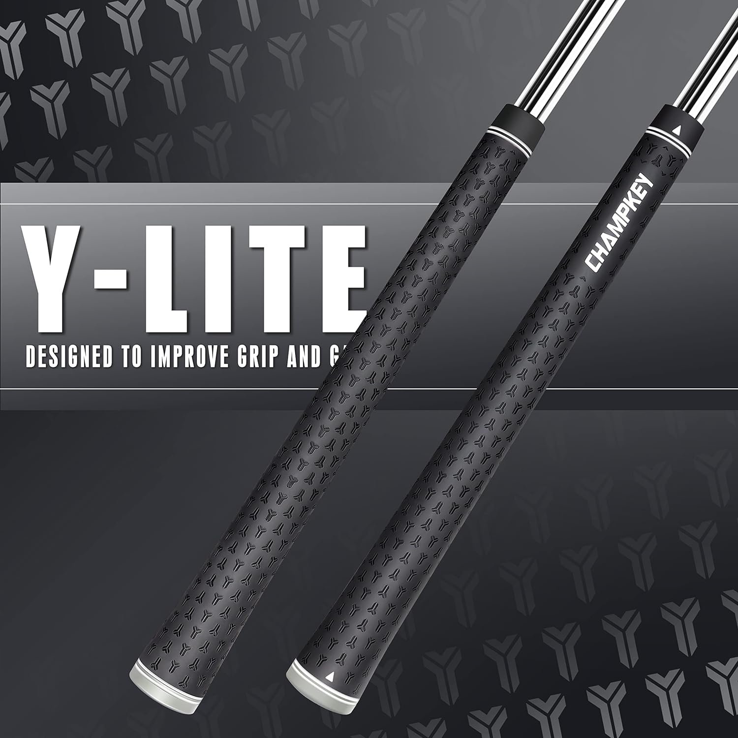 CHAMPKEY Y-LITE Golf Grips 13 Pack with All Repair Kits | All Weather Performance Golf Club Grips | High Traction Golf Rubber Grip with Texture Control Technology