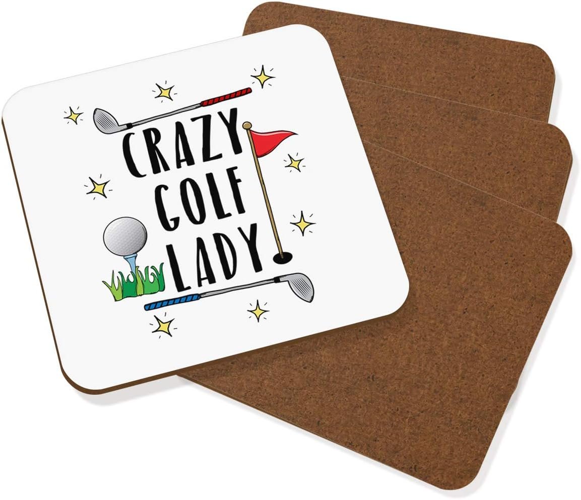 Crazy Golf Lady Coaster Drinks Mat Set Of 4