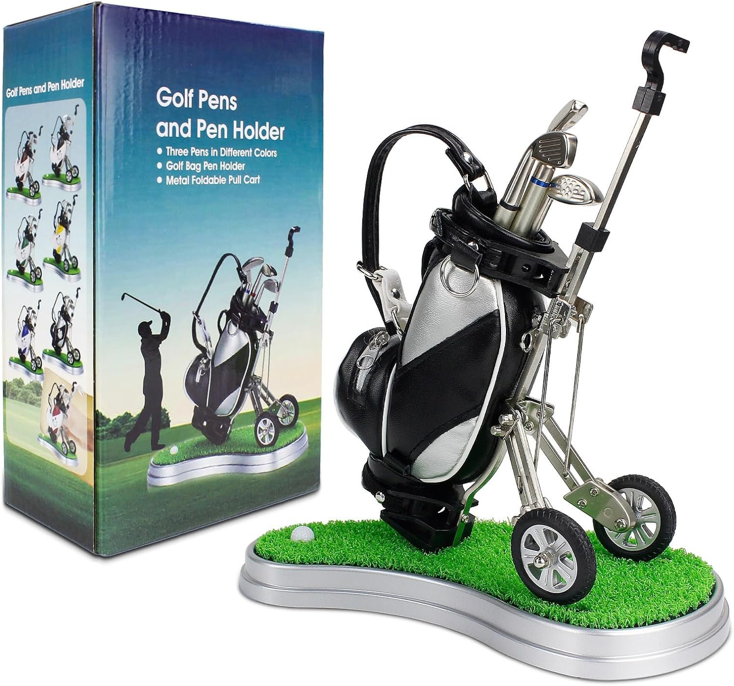 CRESTGOLF Golf Gifts for Men,Desk Gadgets Desk Pen Holder,Novelty Golf Presents for Men,Suitable for Birthday Gifts, gift for golfer etc，Perfect and Practical Golf Gifts.