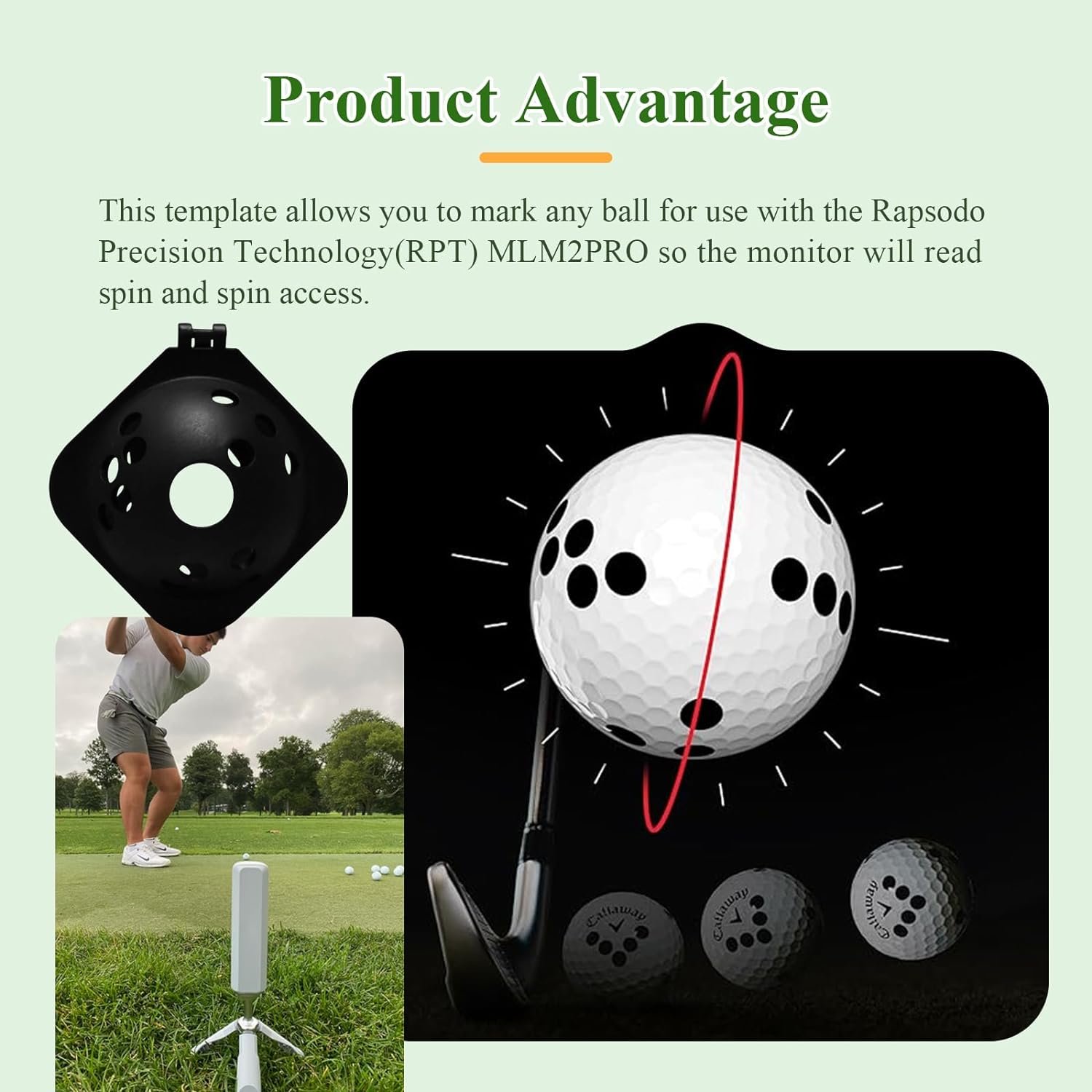 Ctuoptuo Golf Ball Marking Template for Rapsodo RPT MLM2PRO Launch Monitor