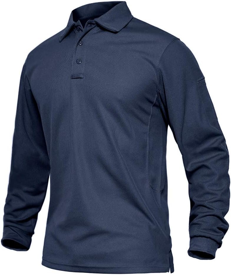 eklentson mens polo shirts long sleeve lightweight golf top quick dry breathable military tactical work shirts outdoor p