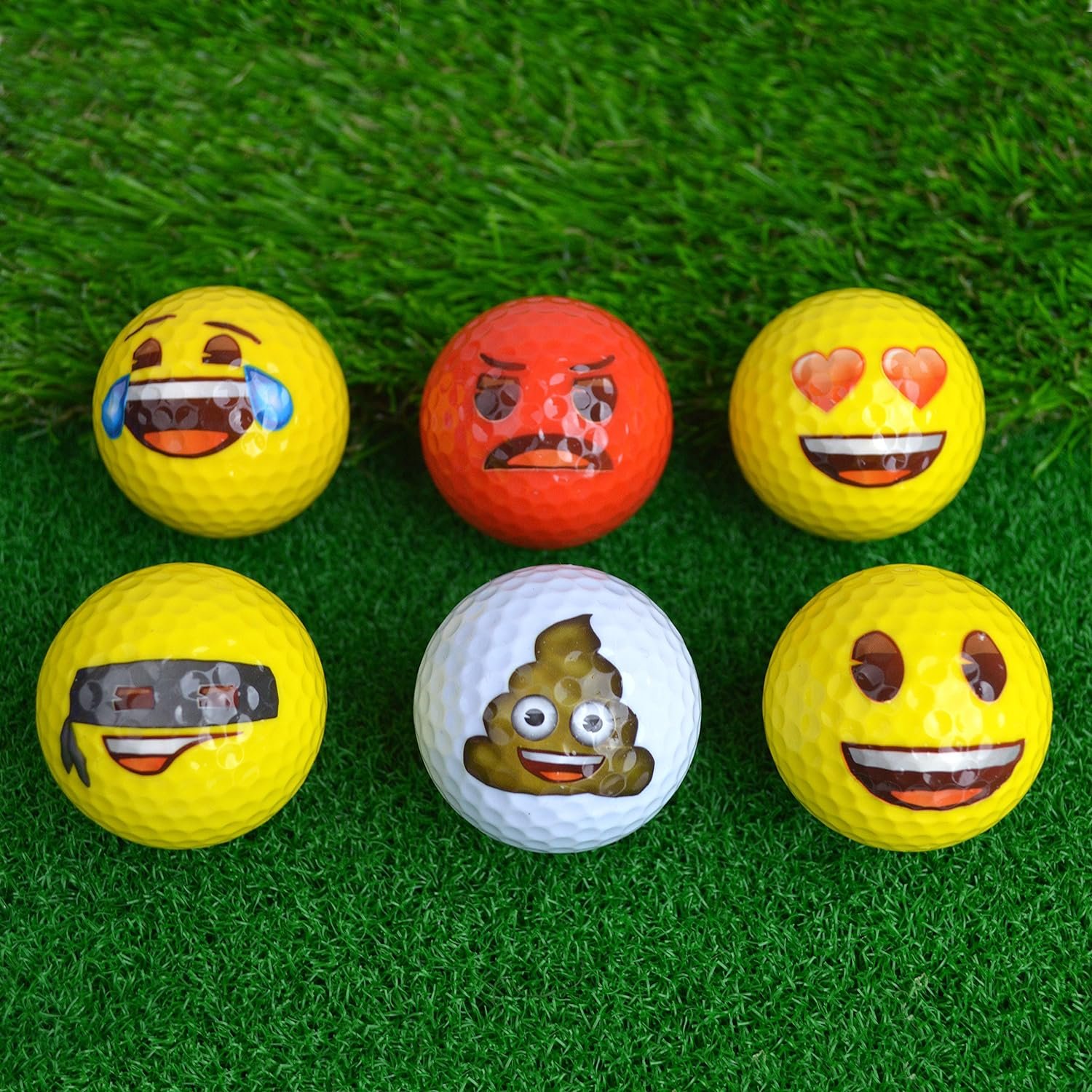 Emoji Official Novelty Fun Golf Balls Packs, Gift for Christmas, Multicoloured