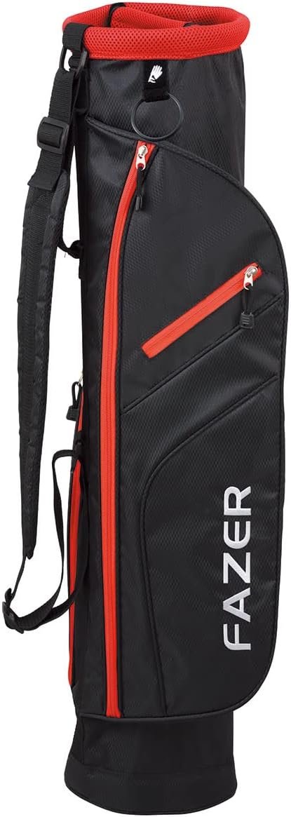 FAZER - CTR25 - Mens Starter Hyper Steel Waterproof Club Package set - 2 Irons, 1 Putter, 1 Oversized 10.5 Loft Driver - Mens Beginner Friendly Golf Set - Black/Red - Right Handed