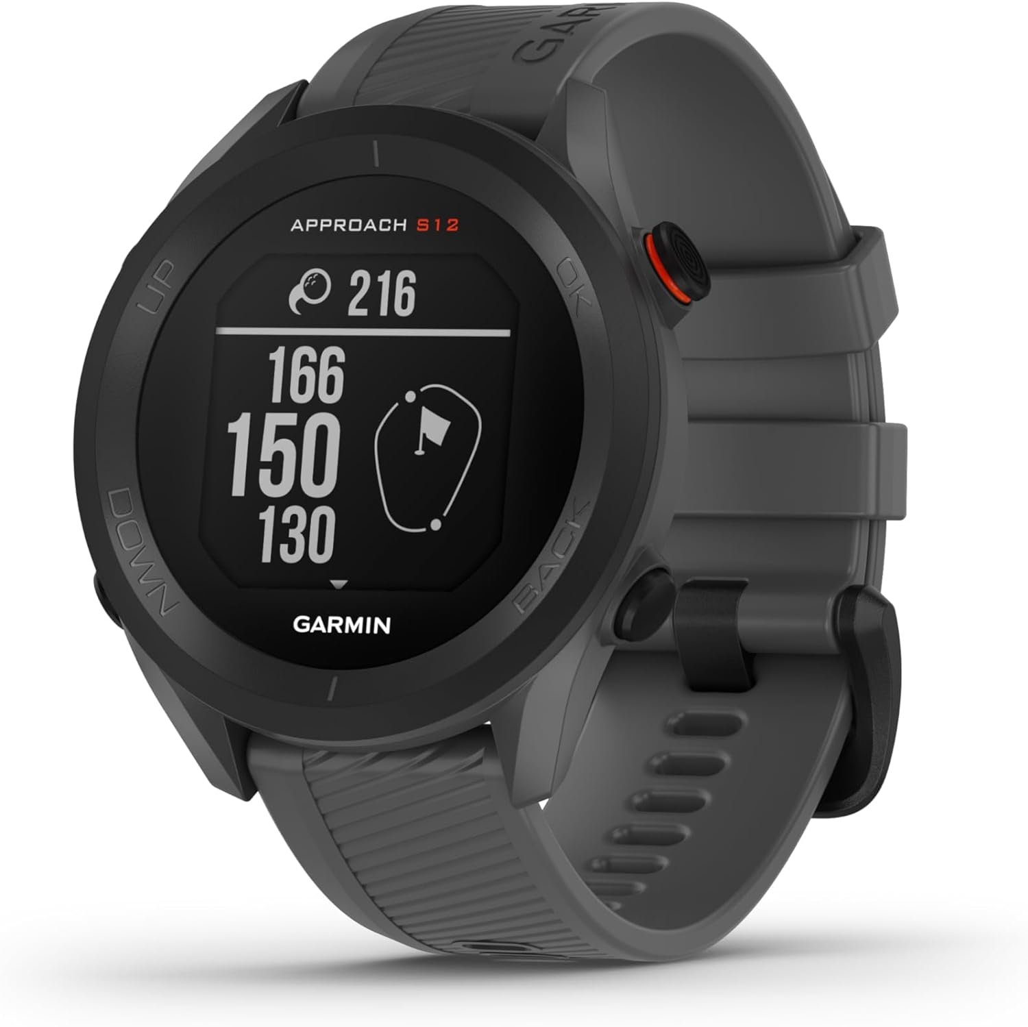 garmin approach s12 gps golf watch sunlight readable display preloaded with 42000 courses up to 30 hours battery life in