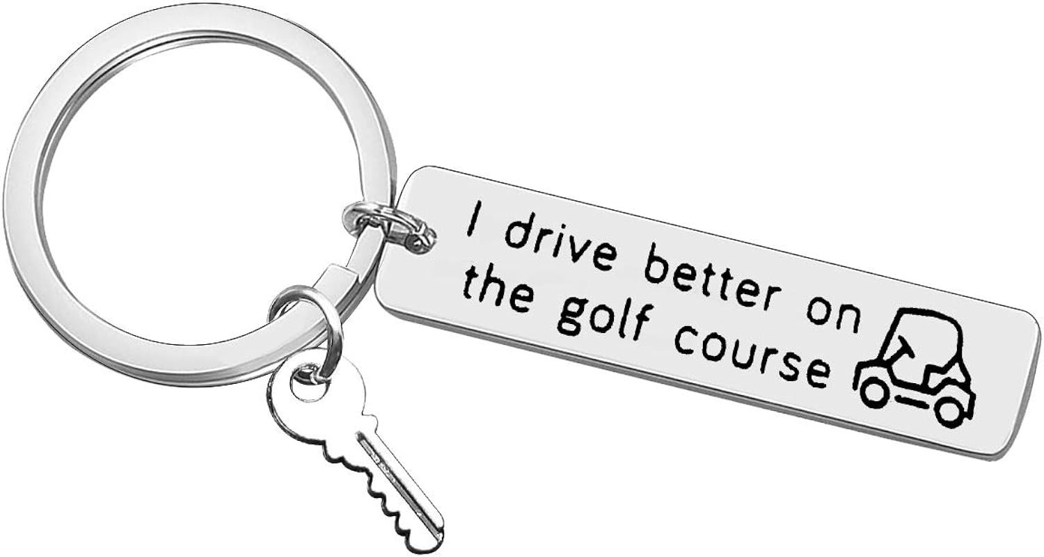 Golf Keychain Golf Lover Gift Golf Cart Keyring Christmas Valentine Birthday Gift for Golfer Funny Golf Gift for Men Golfer Keyring Golfer Gift for Dad Grandpa Husband Boyfriend Golf Player Fans Gifts