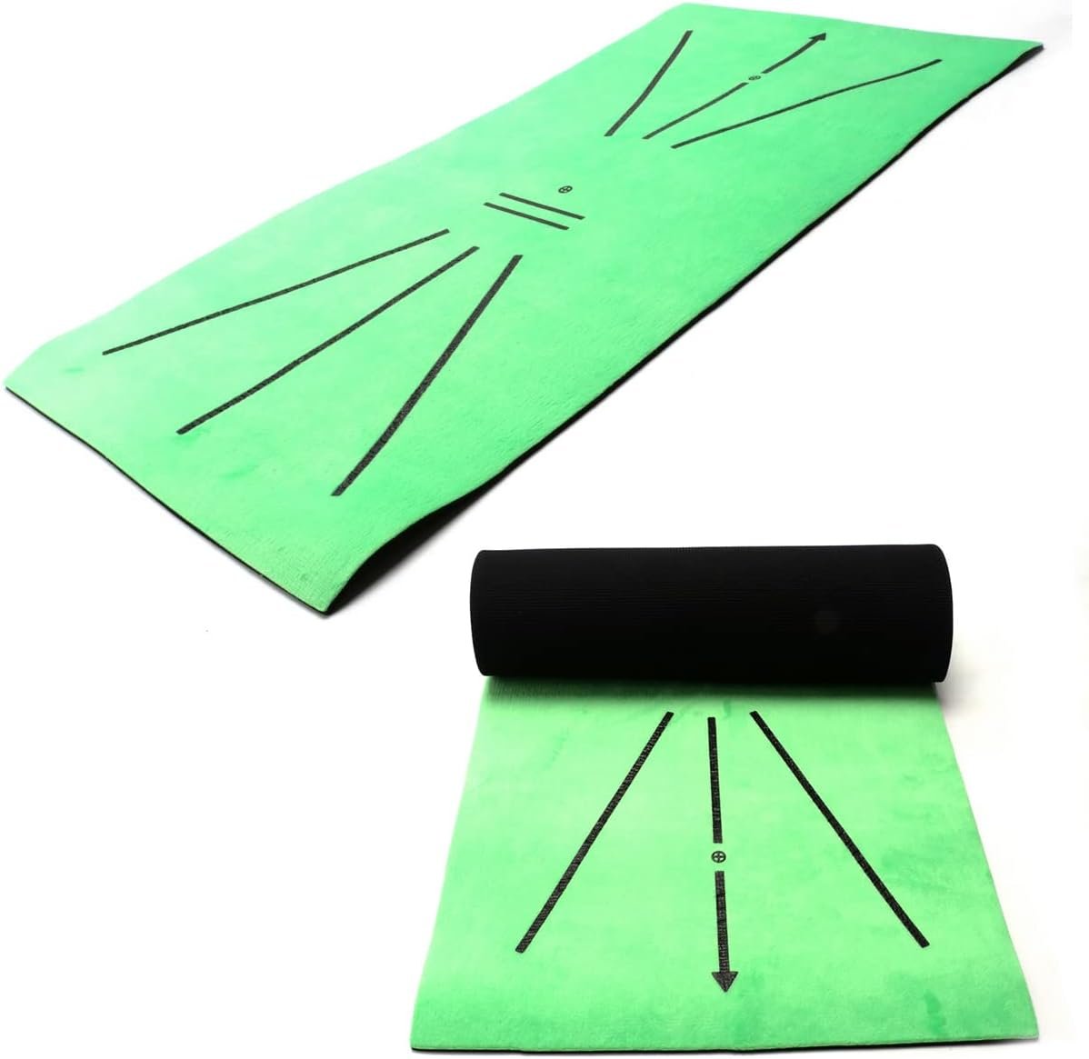 golf training swing mat hitting batting direction mark trace practice train aid portable 3 layer shock absorbent with ru