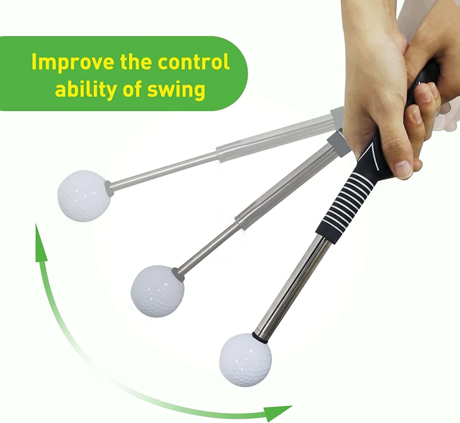 HH-GOLF Rhythm Click Sound Telescopic Warm Up Golf Swing Trainer, Correcting Gesturer Training Aid for Tempo Grip Strength Practice Stick