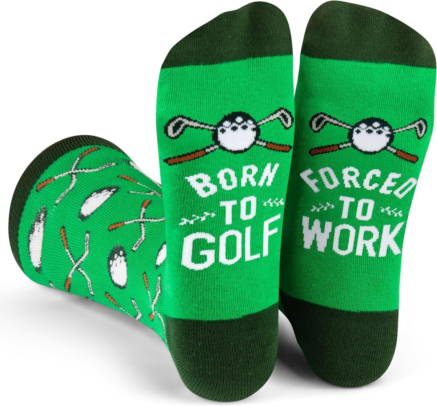 Lavley Born to Golf, Forced to Work Socks - Funny Gifts for Golfers Unisex