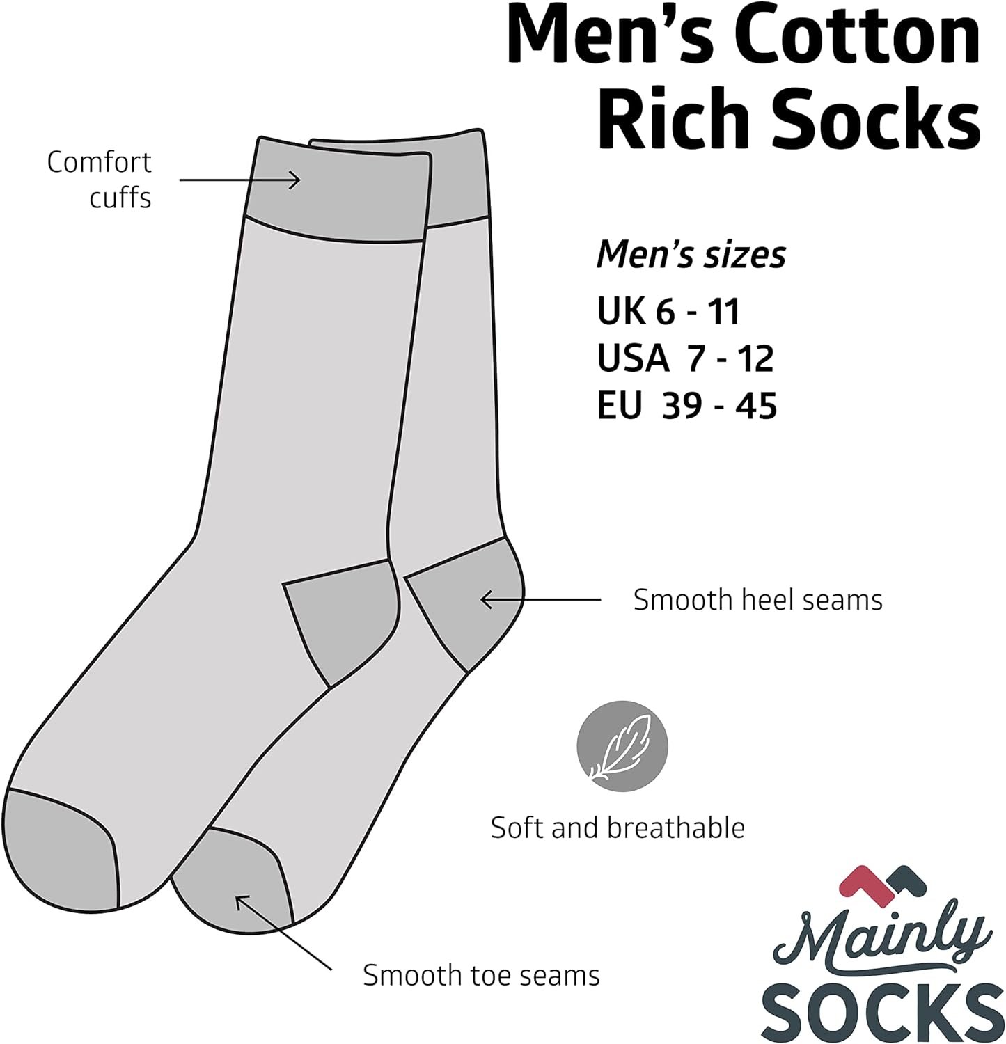 Mens Socks Golf Golfing Design Pattern Present Gift Keepsake for Him Casual UK Size 6-11