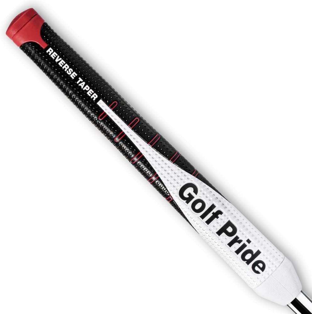 *NEW* Golf Pride 2024 Reverse Taper Pistol Medium Midsize Putter Grip - Stroke Enhancement, Soft  Tacky Feel, Dimple Traction, 68g, 0.580 Round - Classic Black/White/Red