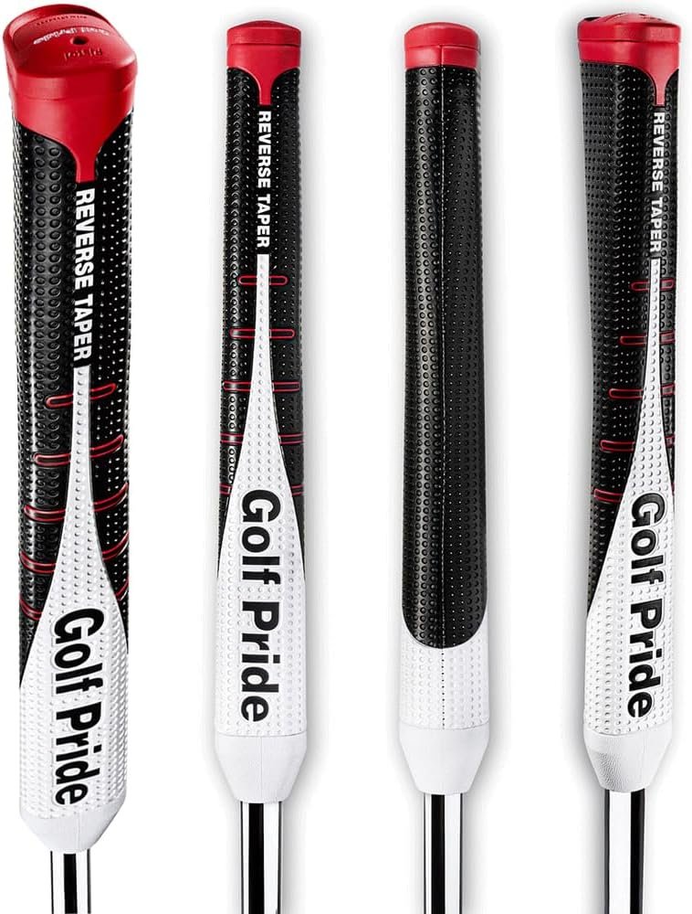 *NEW* Golf Pride 2024 Reverse Taper Pistol Medium Midsize Putter Grip - Stroke Enhancement, Soft  Tacky Feel, Dimple Traction, 68g, 0.580 Round - Classic Black/White/Red