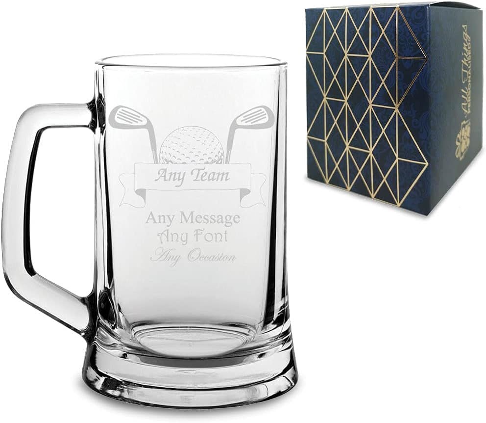 Personalised Engraved Sports Award Golf Trophy, 16.75oz Tankard, Comes in Presentation Box, Perfect for Any Award/Competition,Simply Enter Team Name and Occasion