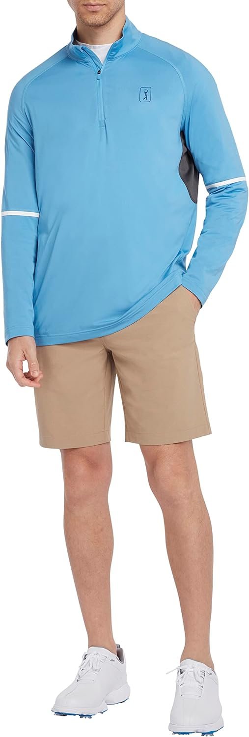 PGA TOUR Mens Long Sleeve Golf, Quarter Zip Sweatshirt