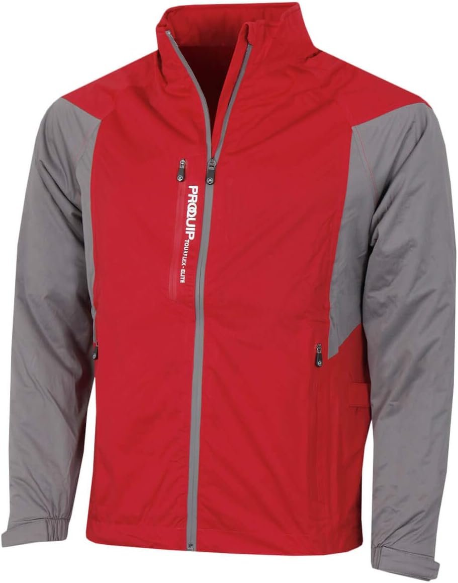 proquip golf mens tourflex elite waterproof jacket redgrey m