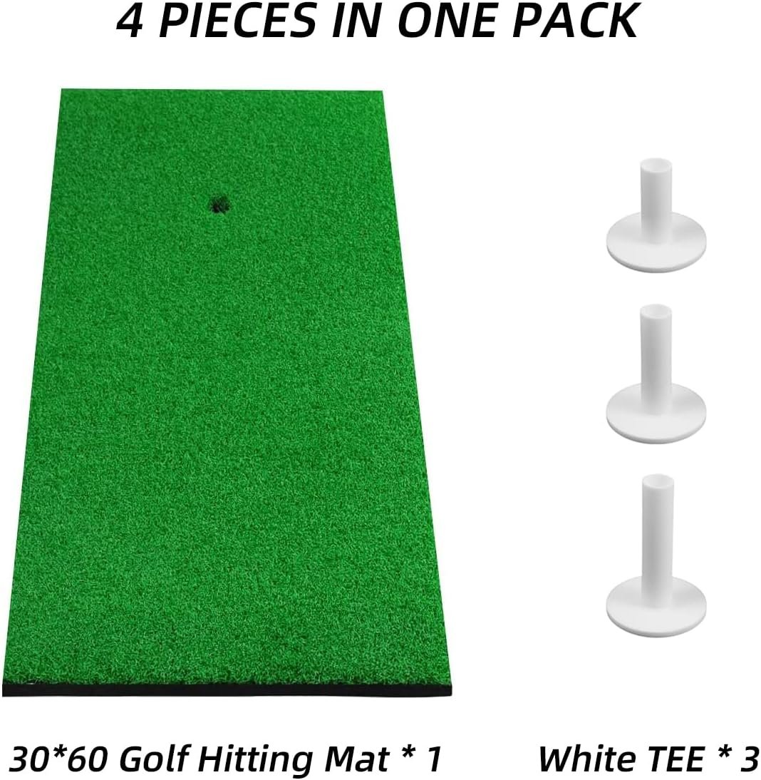 Scott Edward Golf Hitting Mat Tee Turf, Rough Turf and Fairway Turf Multiple Versions Portable Golf Training Mat Practice Training Mat for Indoor and Outdoor with 3Pcs Rubber Tees