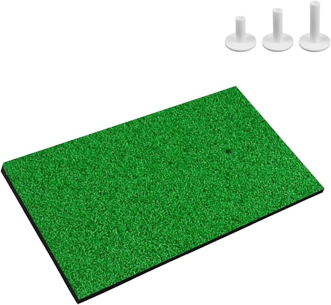 Scott Edward Golf Hitting Mat Tee Turf, Rough Turf and Fairway Turf Multiple Versions Portable Golf Training Mat Practice Training Mat for Indoor and Outdoor with 3Pcs Rubber Tees