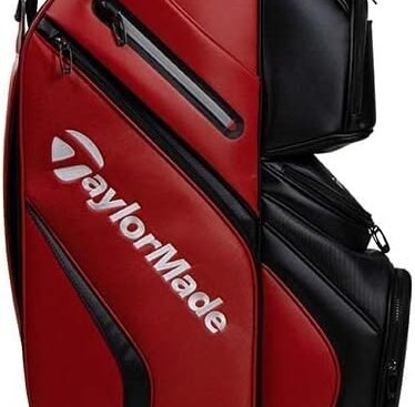 taylormade unisexs deluxe cart bag red black white one size 3
