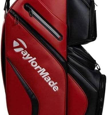 taylormade unisexs deluxe cart bag red black white one size 3