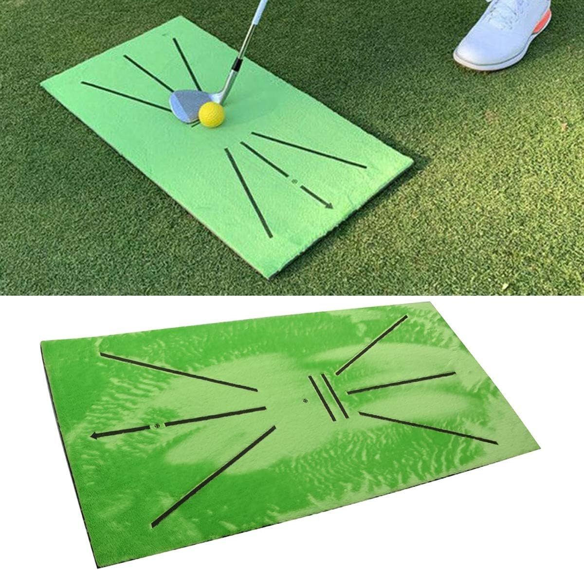 techson golf swing mat 12 x 24 inches golf hitting winter practice grass aid rug set portable training supplies for resi