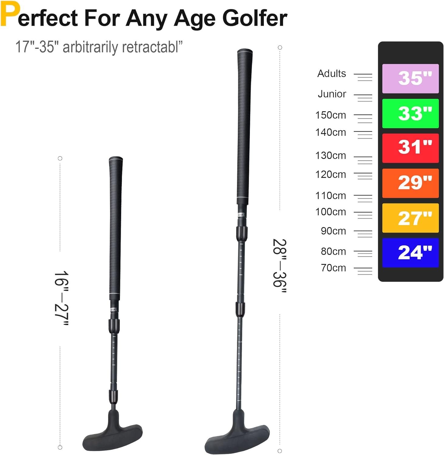 tovii golf putter 2 pack mini golf putter with adjustable aluminum alloy shaft golf putter for men women two way right o 1