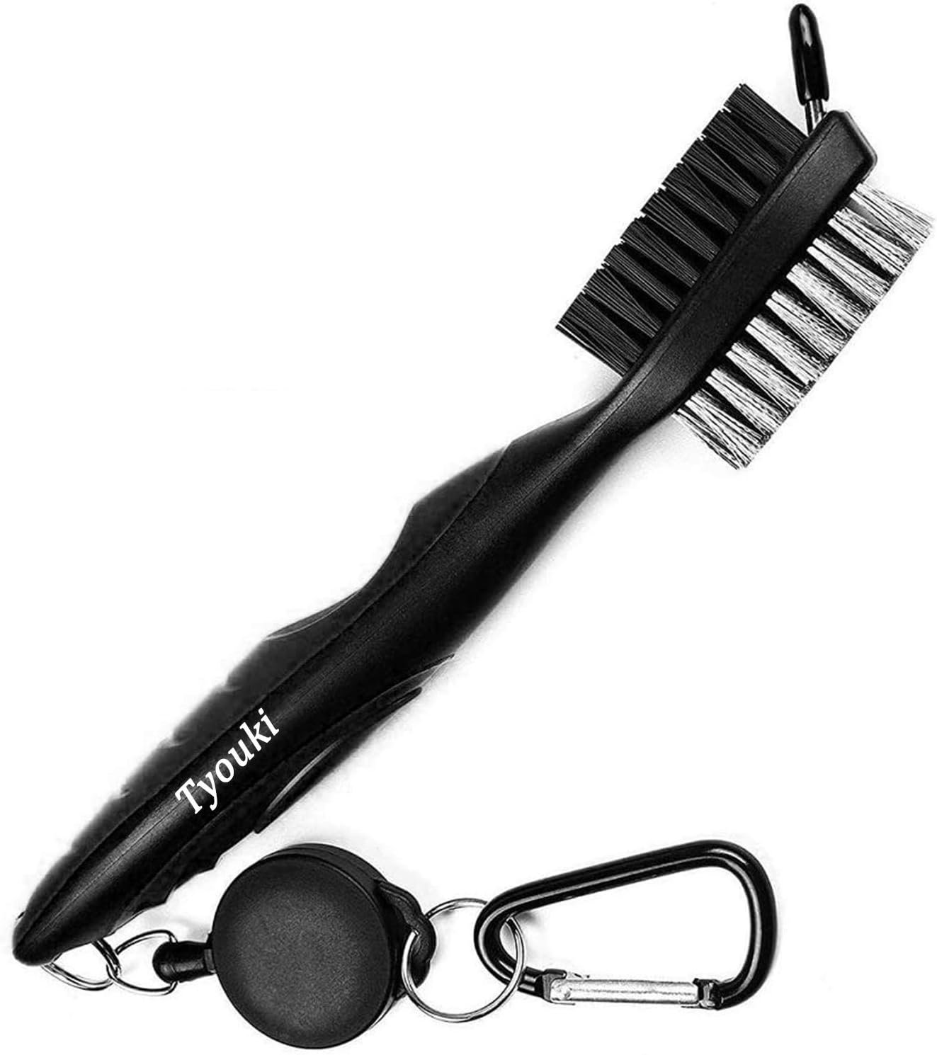 tyouki golf brush with groove cleaner nylon steel golf club brush portable golf clean tool with adjustable aluminum cara