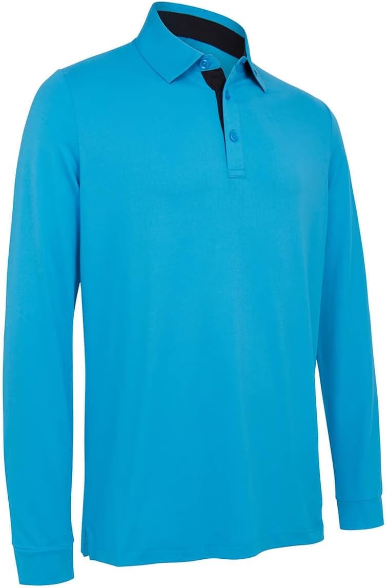 callaway golf mens long sleeve polo shirt malibu blue l