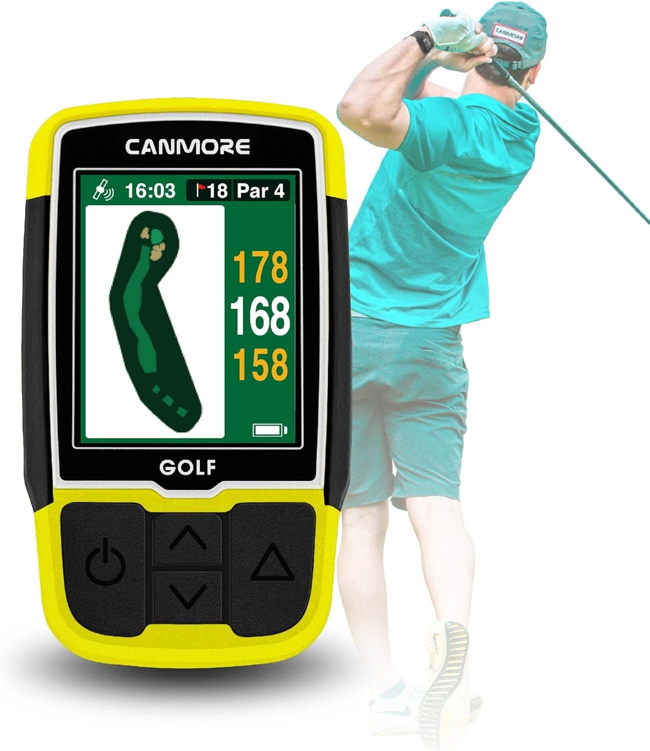 CANMORE HG200 Plus Golf GPS  Case - Easy-to-Read Color - preloaded 41,000 Course map worldwide shape of The Green and The Fairway - Water Resistant - 1-Year Warranty