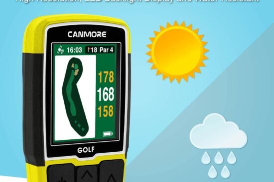 canmore hg200 plus golf gps case easy to read color preloaded 41000 course map worldwide shape of the green and the fair 4